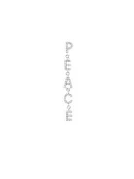 0.24ct Diamond 18K Gold Peace Single Dangle Drop Earrings