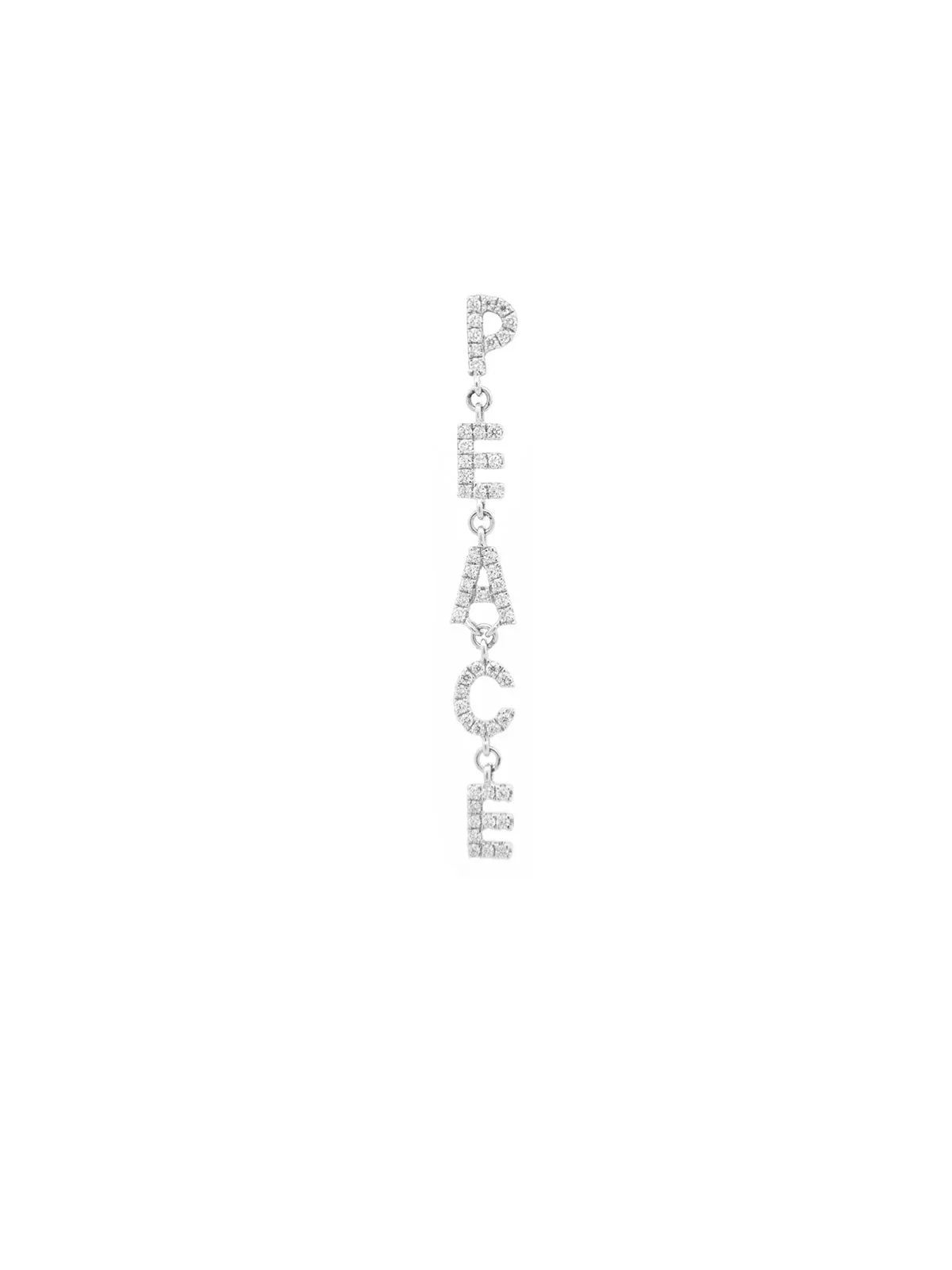0.24ct Diamond 18K Gold Peace Single Dangle Drop Earrings