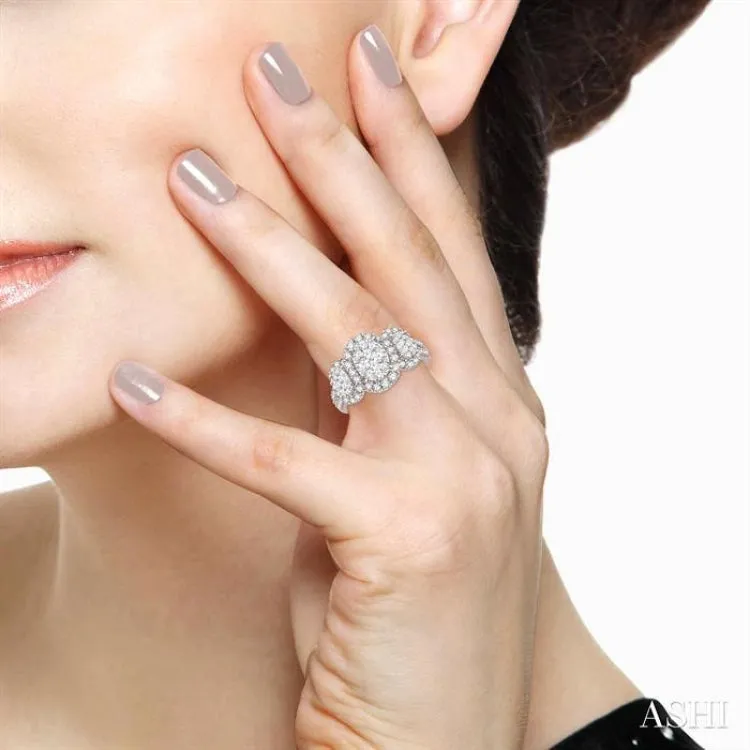 1 1/3 Ctw Diamond Lovebright Ring in 14K White Gold