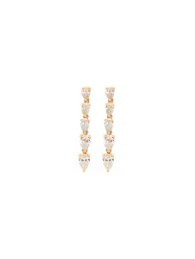 1.08ct Diamond 18K Dangle Drop Gold Earrings