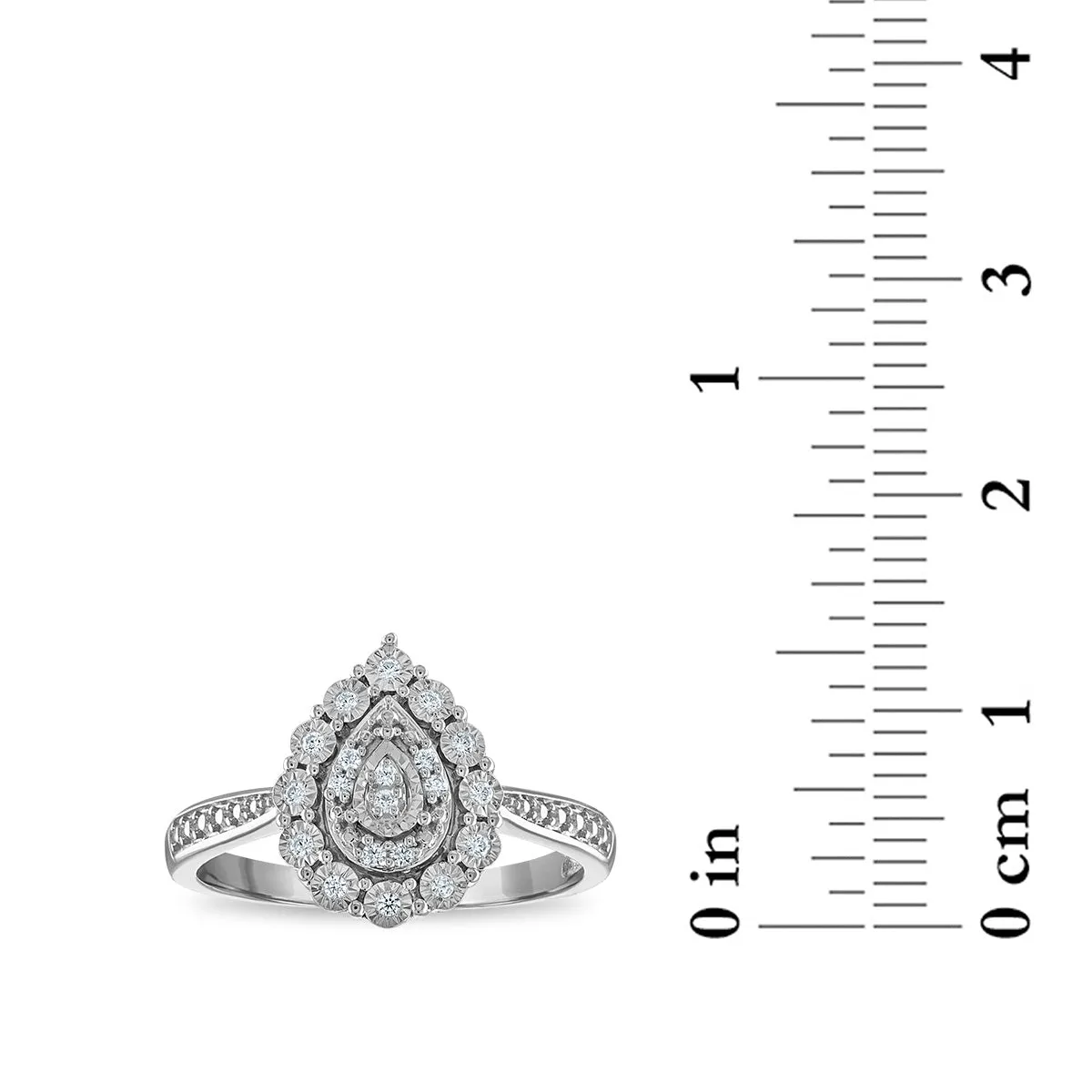 1/3 CTW Diamond Halo Ring Pendant Earrings Set in Sterling Silver