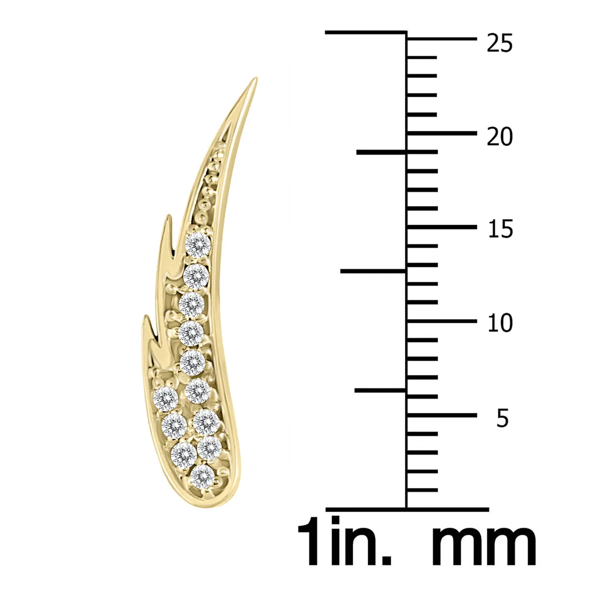 1/4 Ctw Genuine Diamond Angel Wing Climber Earrings In 14K Yellow Gold
