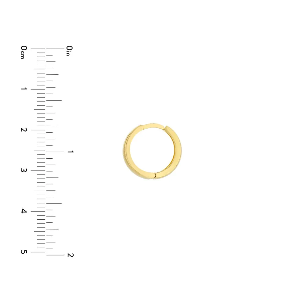 14k Gold Tapered Huggie Hoop Earrings