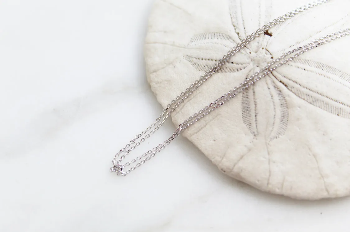 14k White Gold Dainty Necklace