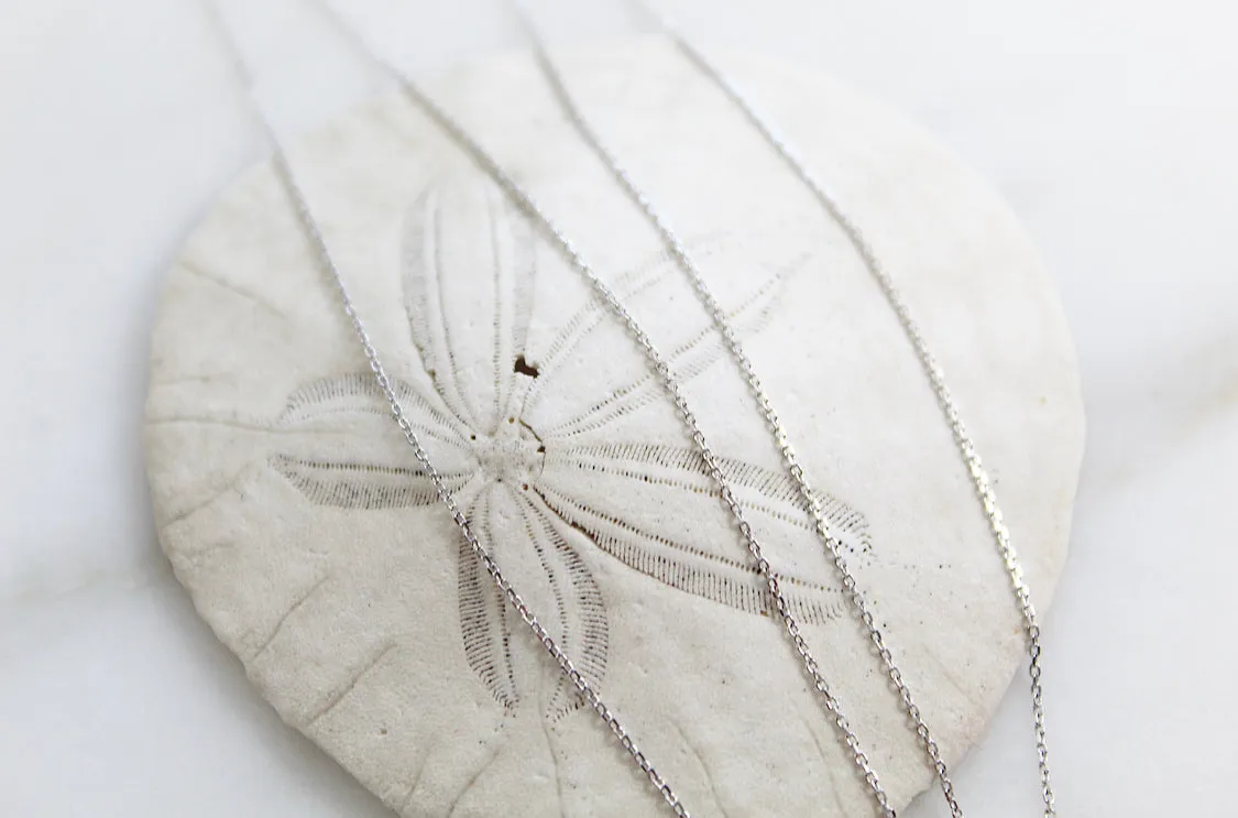 14k White Gold Dainty Necklace