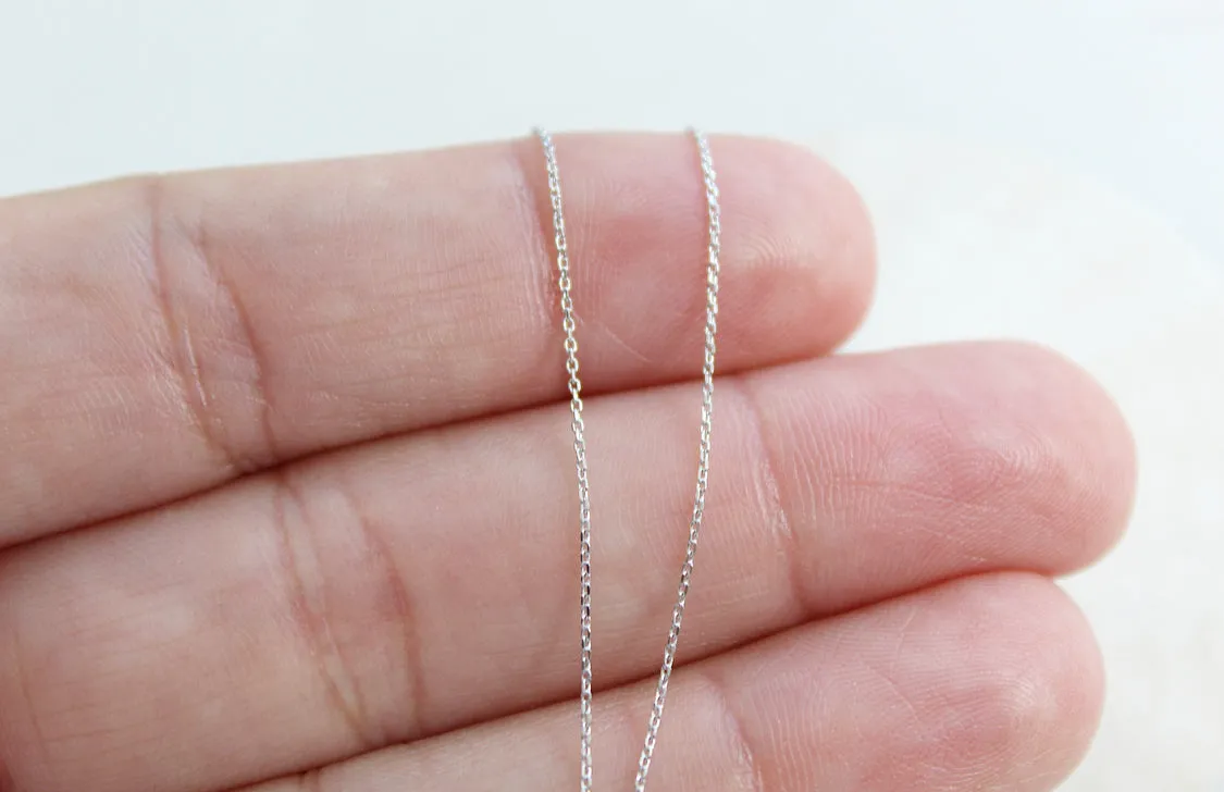 14k White Gold Dainty Necklace