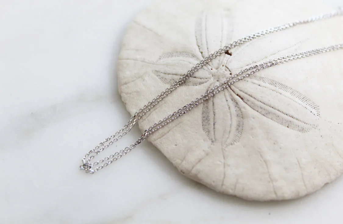 14k White Gold Dainty Necklace
