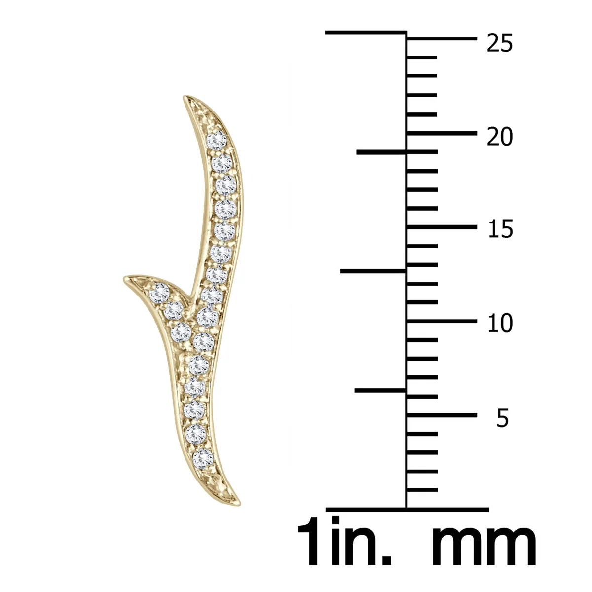 1/5 Ctw Genuine Diamond Leaf Climber Earrings In 14K Yellow Gold
