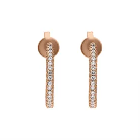 18ct Rose Gold Diamond Hoop Earrings
