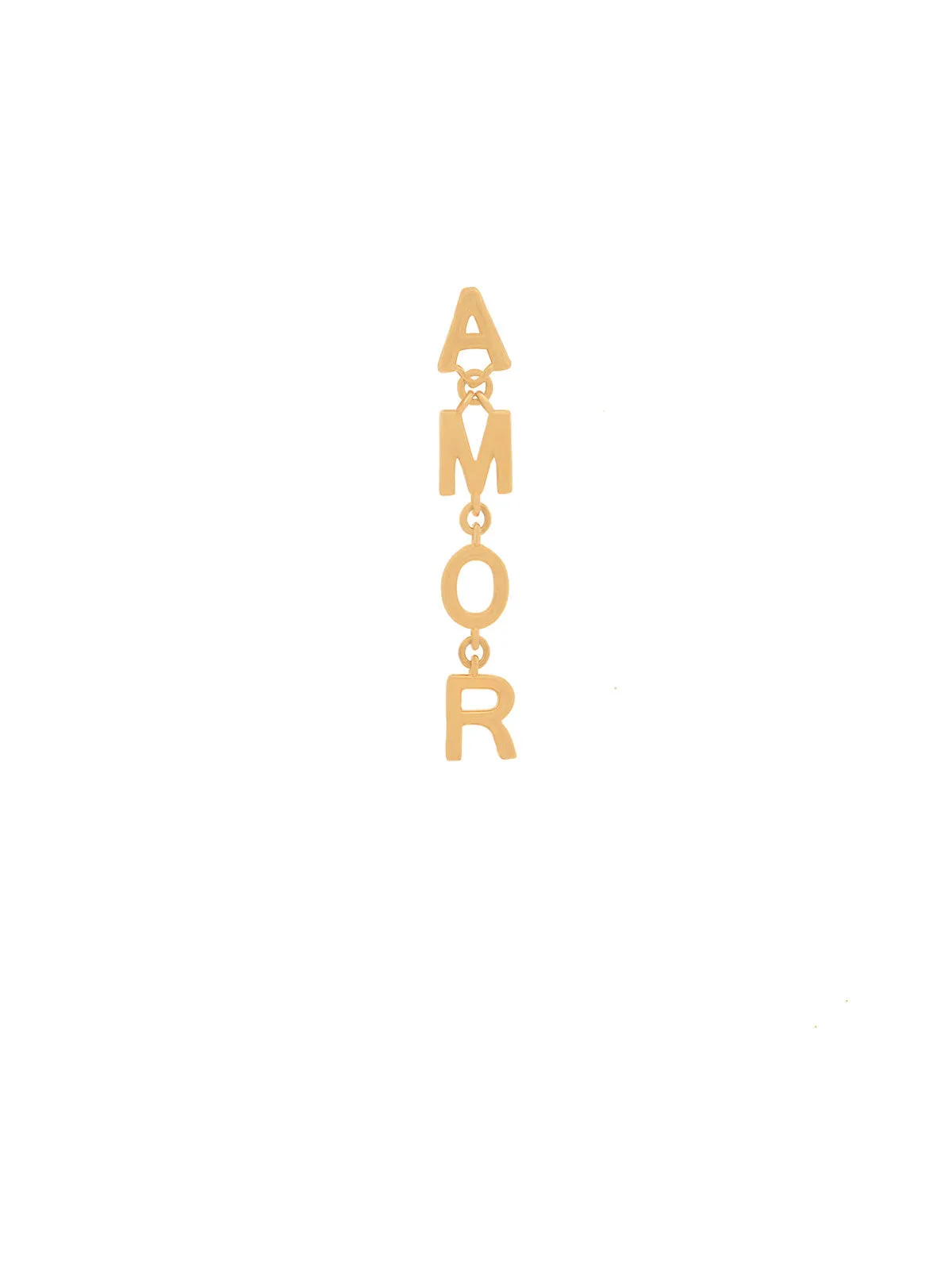 18K Gold Amor Single Dangle Drop Earrings