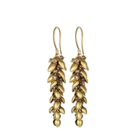 18K Gold Medium Pod Earrings with Brown Diamonds