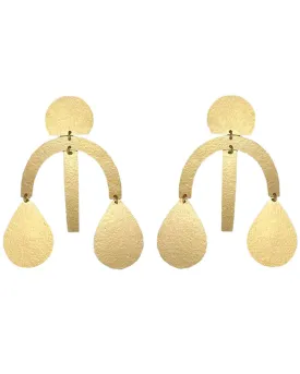 18k Gold Plated Brass ARC Drop Earrings