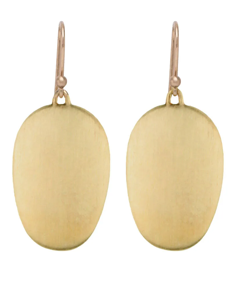 18K Green Gold Large Chip Earrings