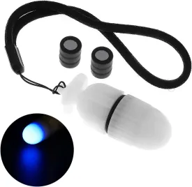 1Pc Underwater Strobe Signal Light Scuba Night Dive Marker LED Flashy Safety Lamp Firefly Diving Beacon Beam 200M Underwater 200 Hour Duration with Battery -Blue