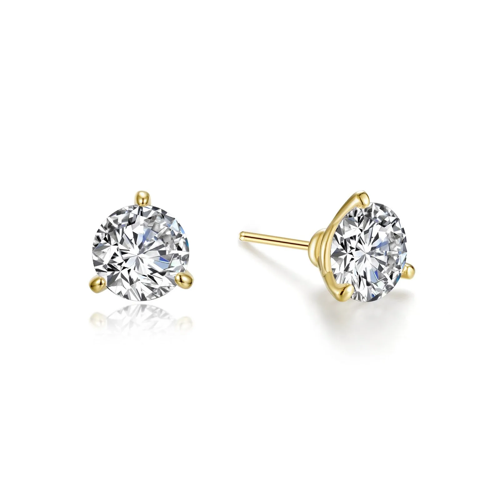 2 CTW 3 Prong Martini Stud Earrings