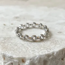 24Kae Link Structure Ring, Silver