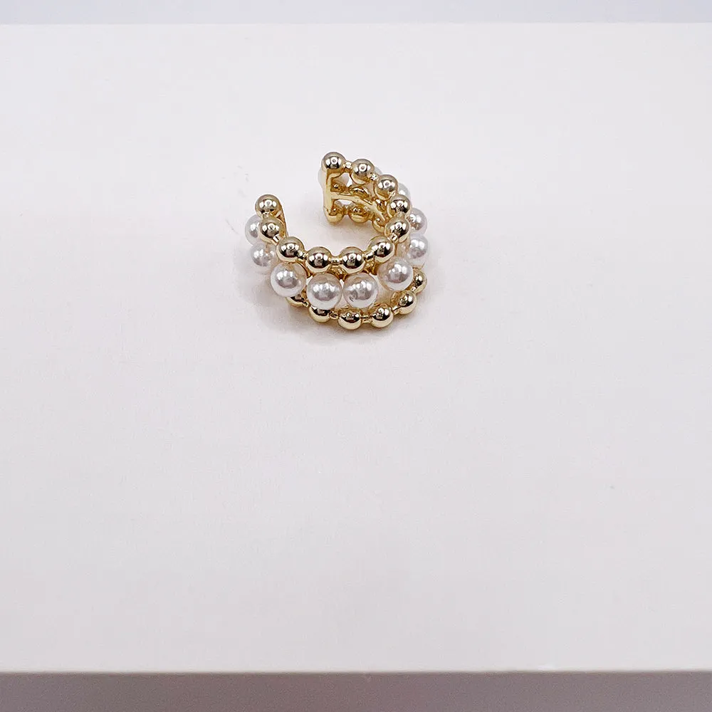 3 Lines Pearl Cuff Earring