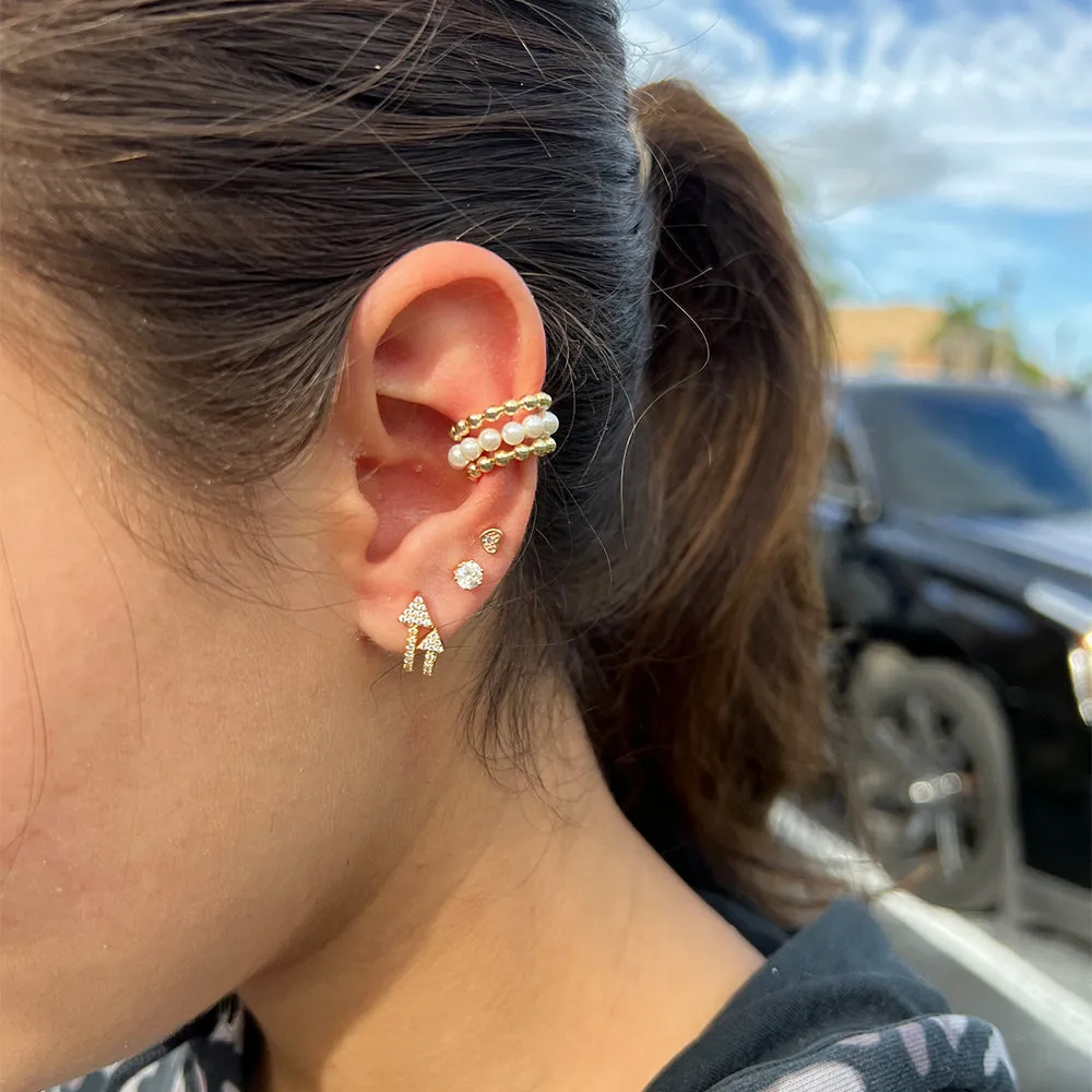 3 Lines Pearl Cuff Earring