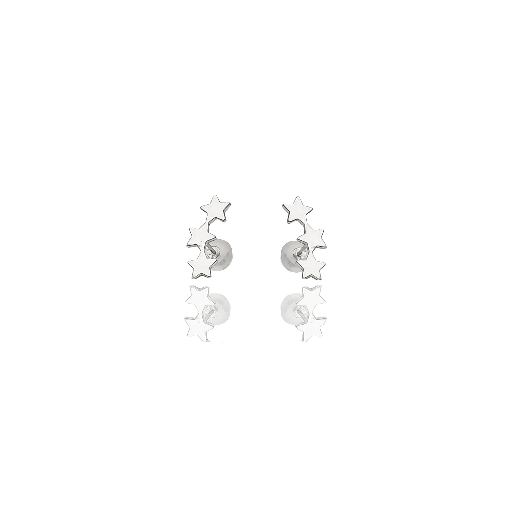 3 Star Stud Earrings (14K).