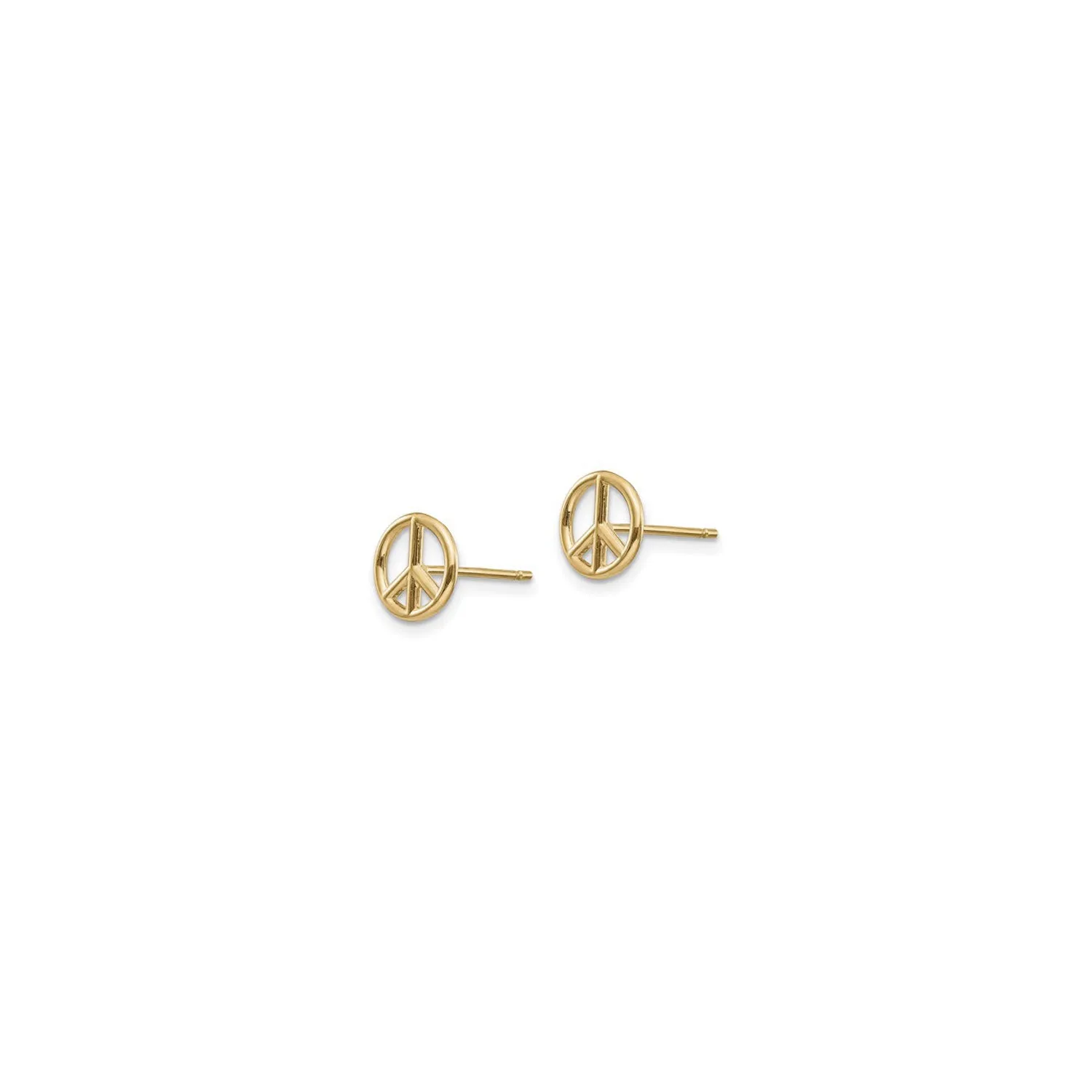 3D Peace Sign Stud Earrings (14K)