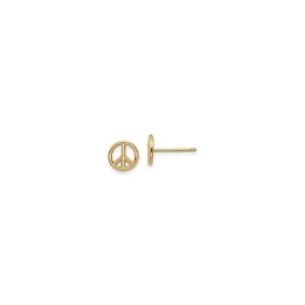 3D Peace Sign Stud Earrings (14K)