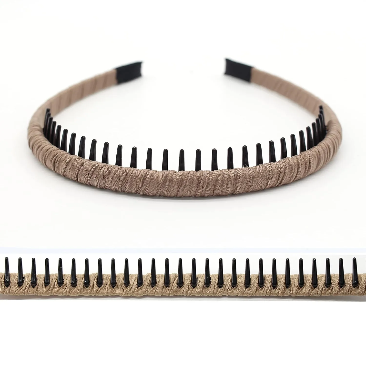 4pcs Hairbands for Women, Non-Slip Zig Zag Headbands, Adjustable Teeth Comb Hair Hoop, Daily Use, Yoga, Spa, Parties, Resin Cotton Blend