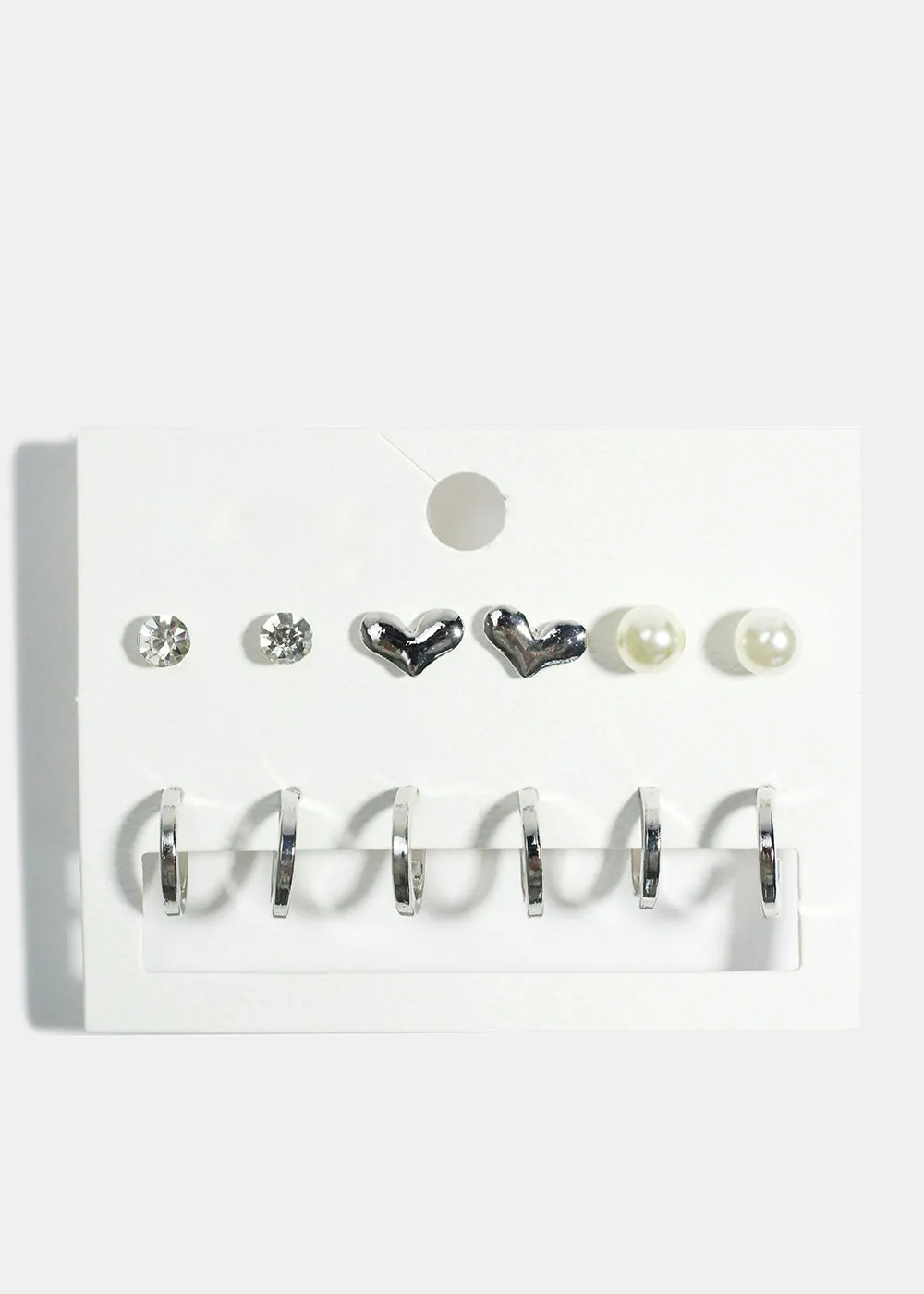 6-Pair Hoop & Stud Earrings Set