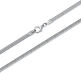 925 Sterling Silver Snake Chain 1MM 1.5MM 2MM 3MM Round Flexible Italian Snake Chain Necklace for Women Men 18, 20, 22, 24, 26 Inch