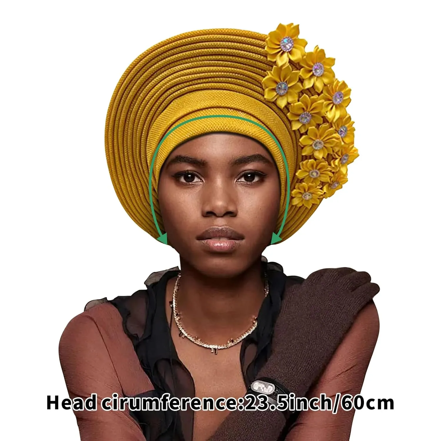 African Head Tie of Nigeria Headwraps Hat Turban Wedding Party Handmade Elegant Hair Wear Cap for Women