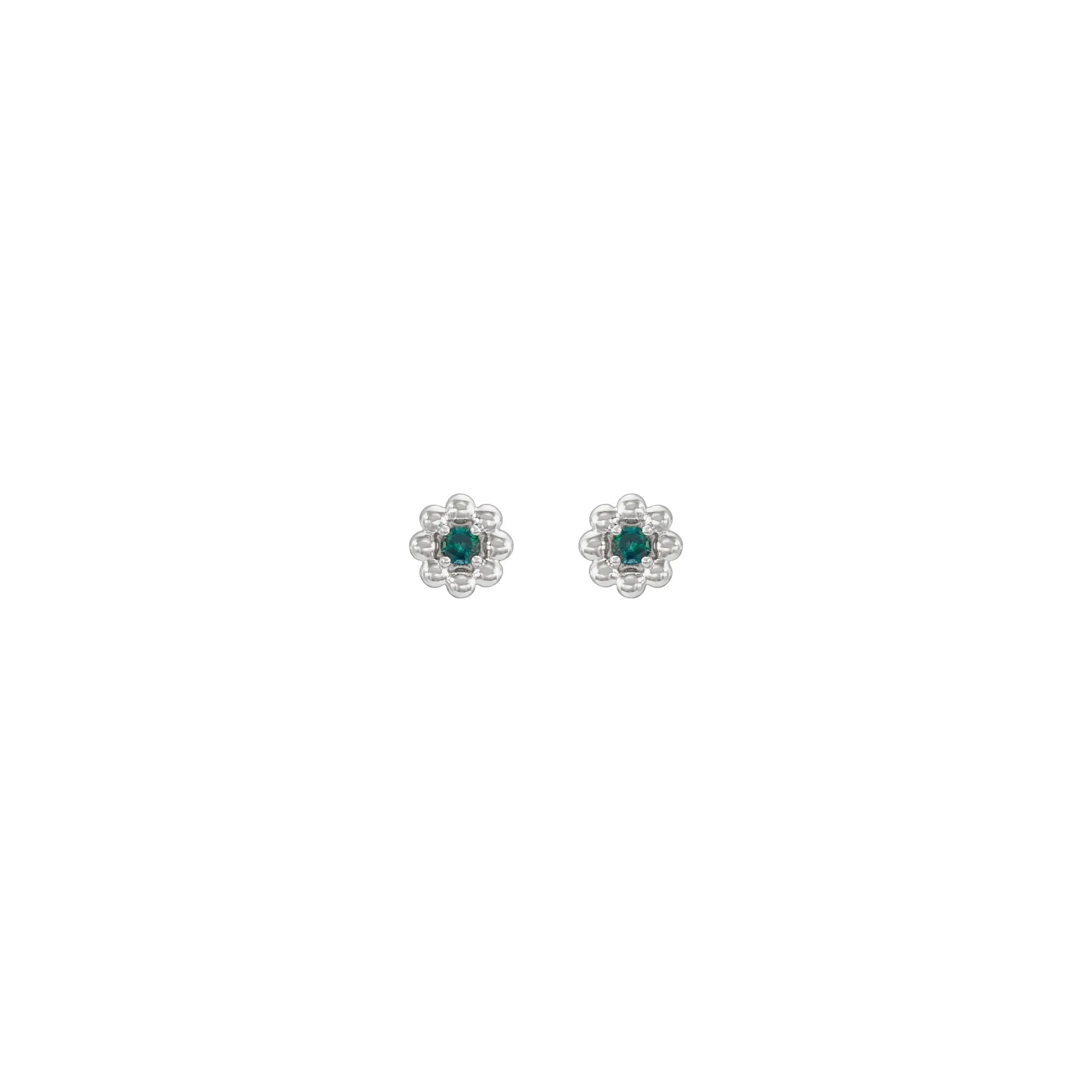 Alexandrite Petite Flower Stud Earrings