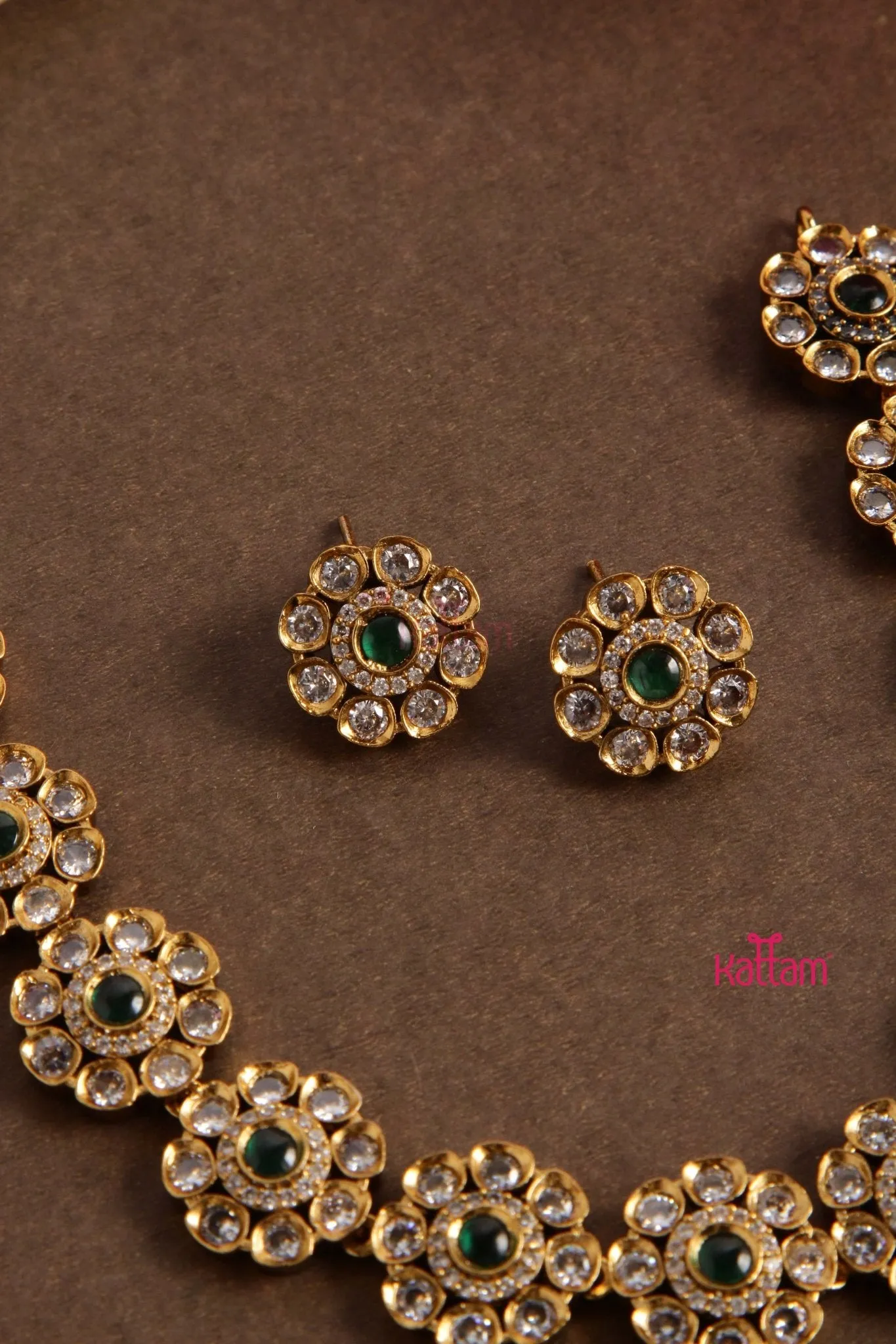 American Diamond Green Choker