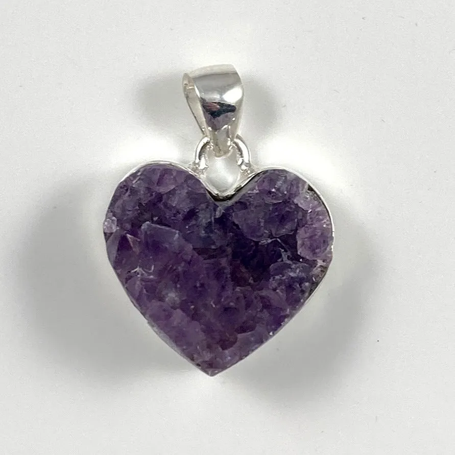 Amethyst Druzy Heart Pendant