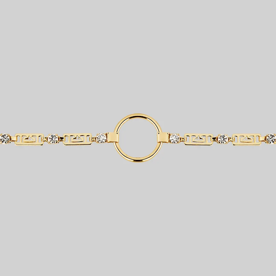 ANNE. CZ & Fancy Link Choker - Gold