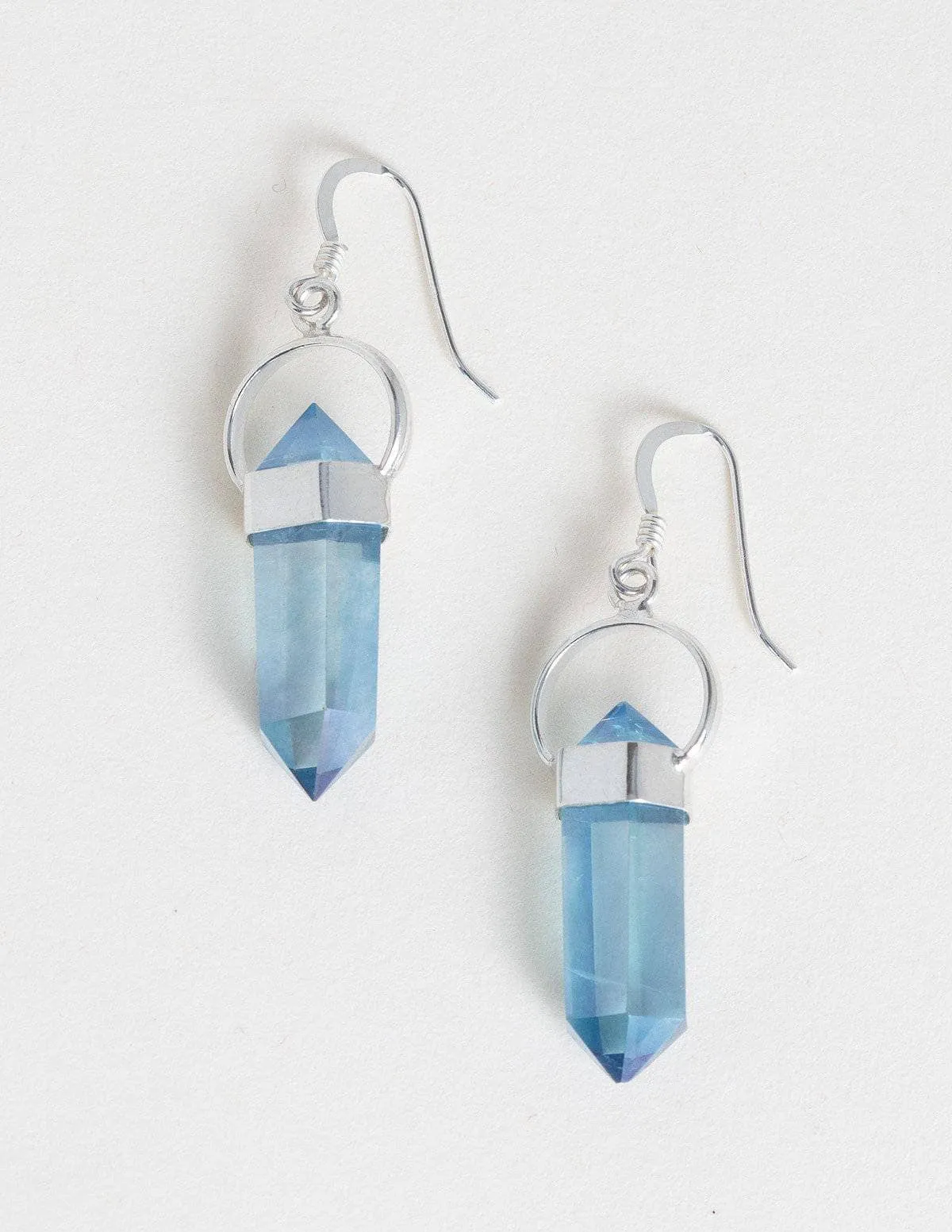 Aqua Aura Quartz Earrings