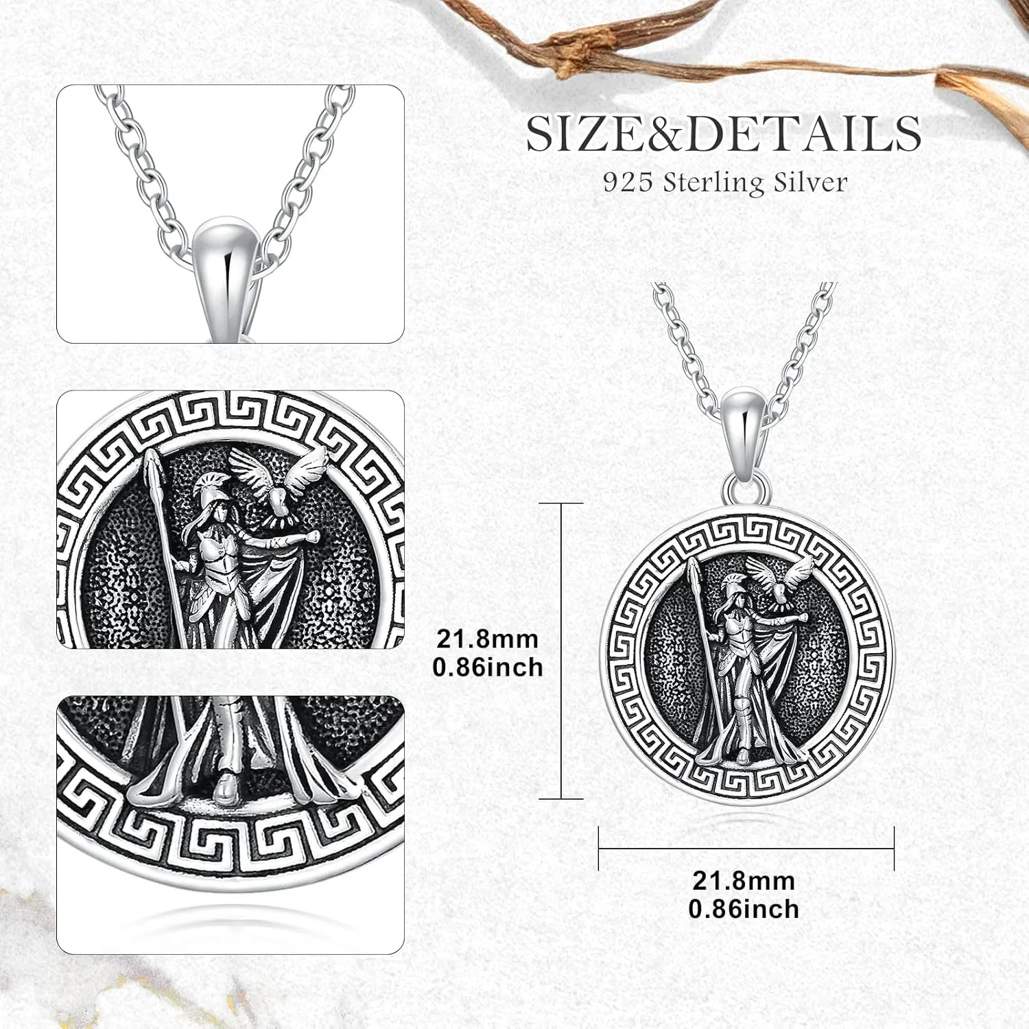 Athena/Medusa/Artemis/Apollo/Hecate/Zeus/Poseidon/Sisyphus Necklace 925 Sterling SIlver Greek Mythology Pendant Jewelry for Men Women Gifts