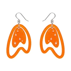 Atomic Boomerang Drop Earrings - Orange