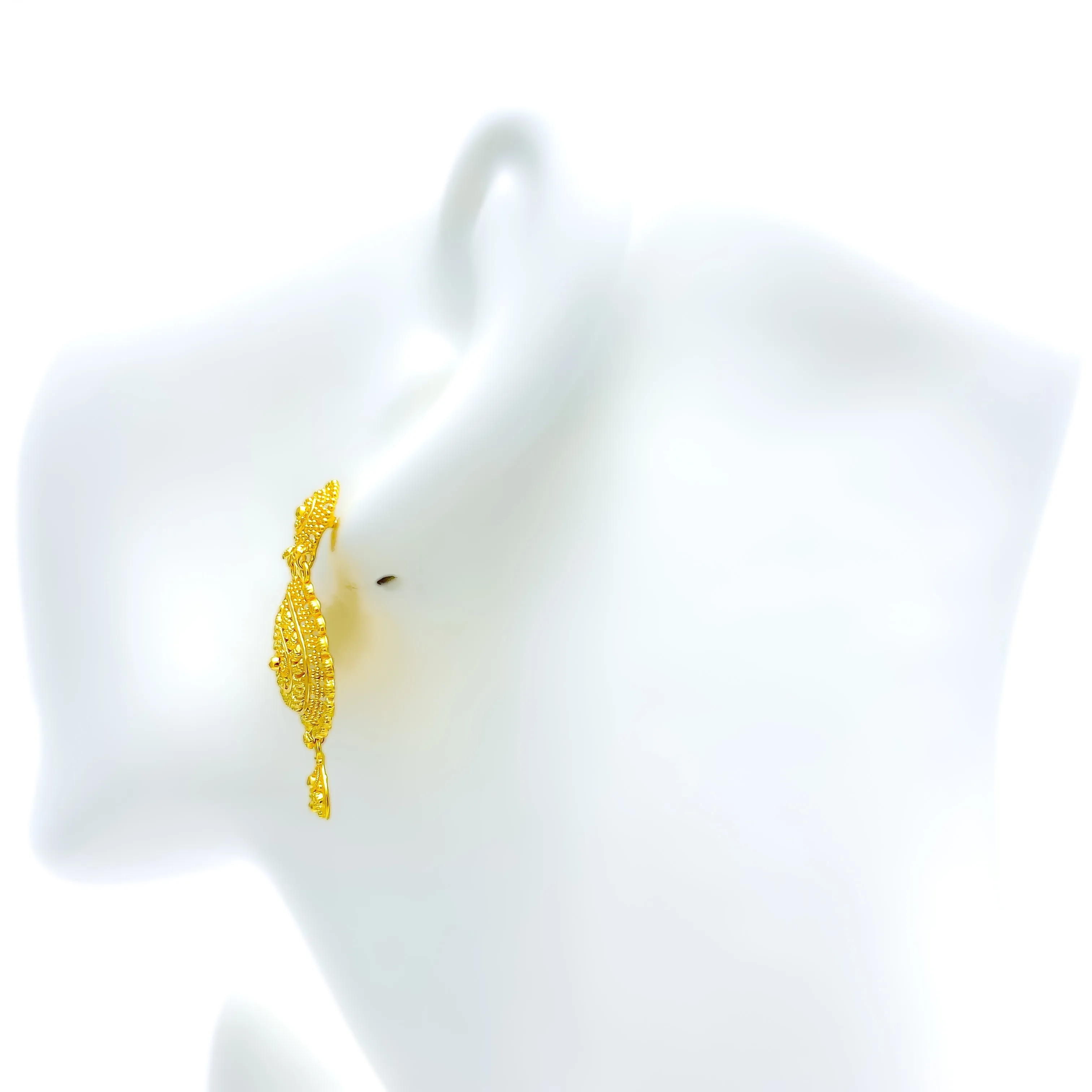 Elegant 22K Gold Floral Drop Earrings