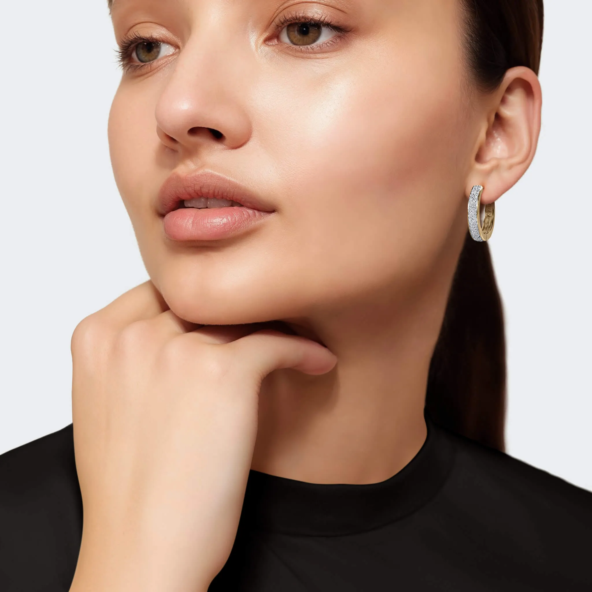 Aurora Diamond Hoop Earrings