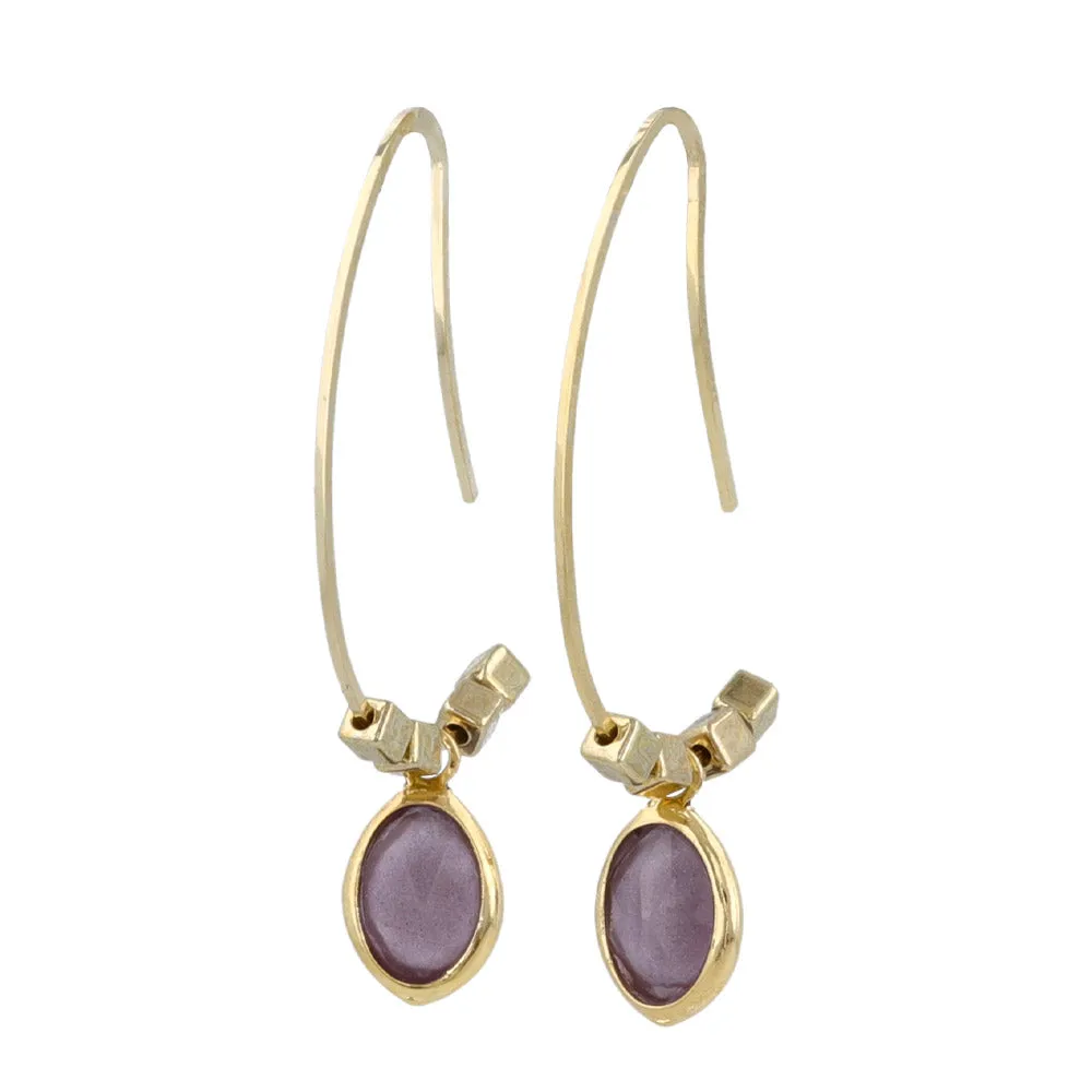 Beaded Curve Drop Earrings