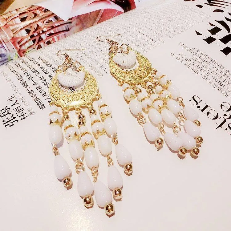 Elegant Black and Gold Chandelier Statement Earrings – Glamorous Evening Jewelry