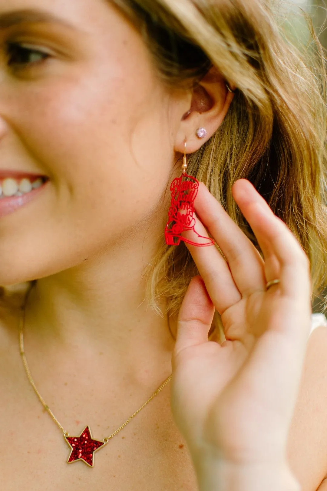 Blame It On My Roots Cowgirl Earrings