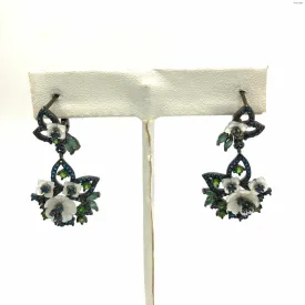 Blue & Green Black Sterling Silver SS GP Earrings