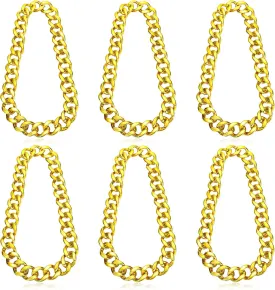 Bucherry 6 Pcs Costume Chain, Rapper Chain Hip Hop Fake Necklace Large Jewelry for Men Women 80s 90s Costume Accessory, 32"