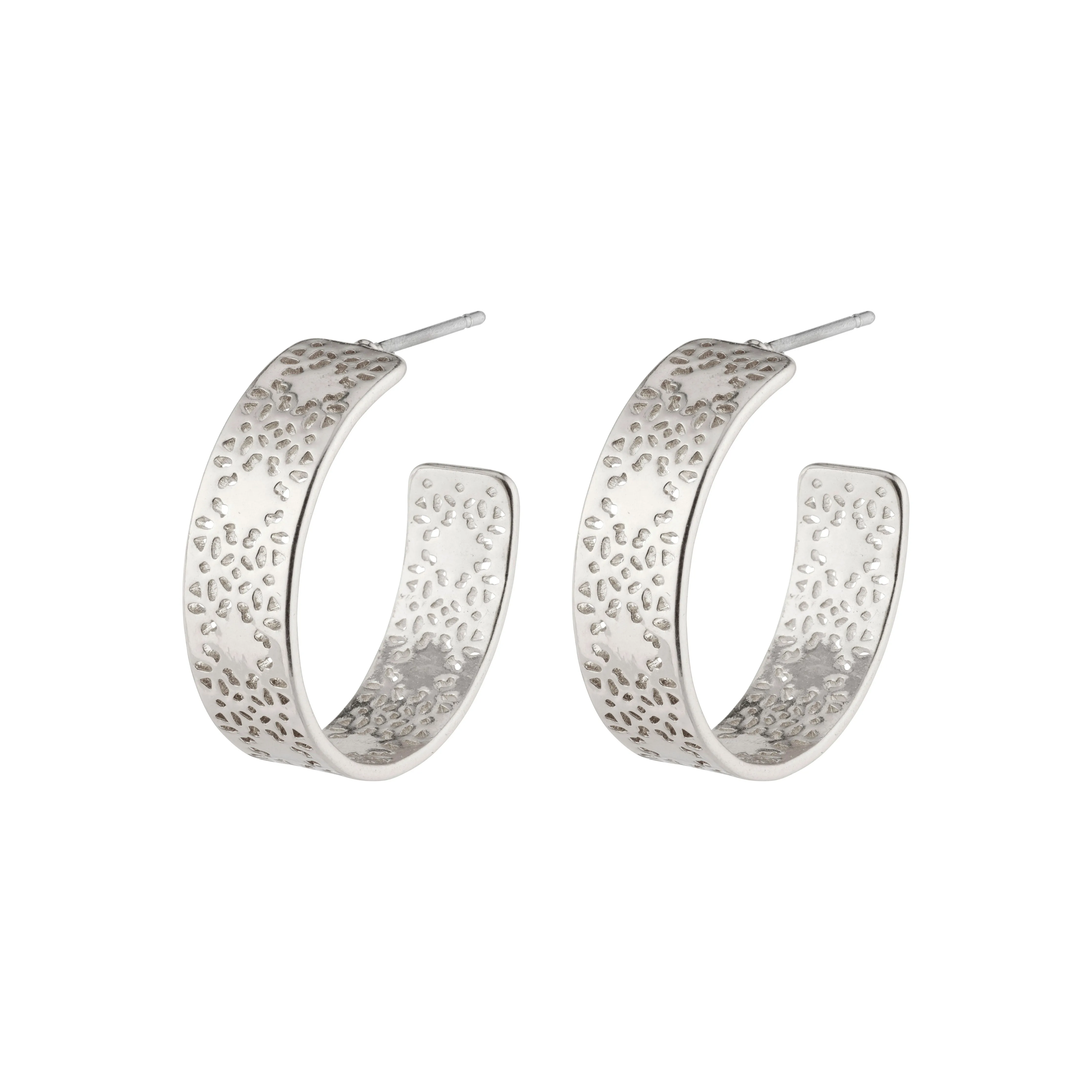 CAROL medium hoop earrings silver-plated