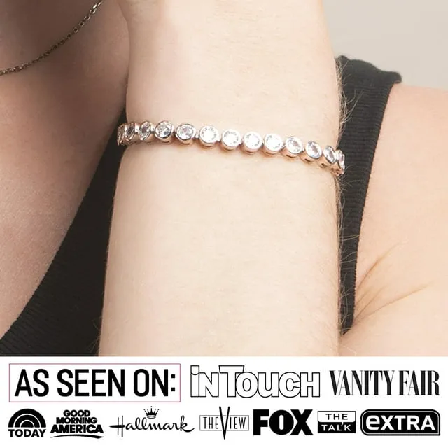 Cate & Chloe Bracelet Pack of 3 - Olivia, Joelle, Kaylee White Gold Plated Tennis Bracelet for Women