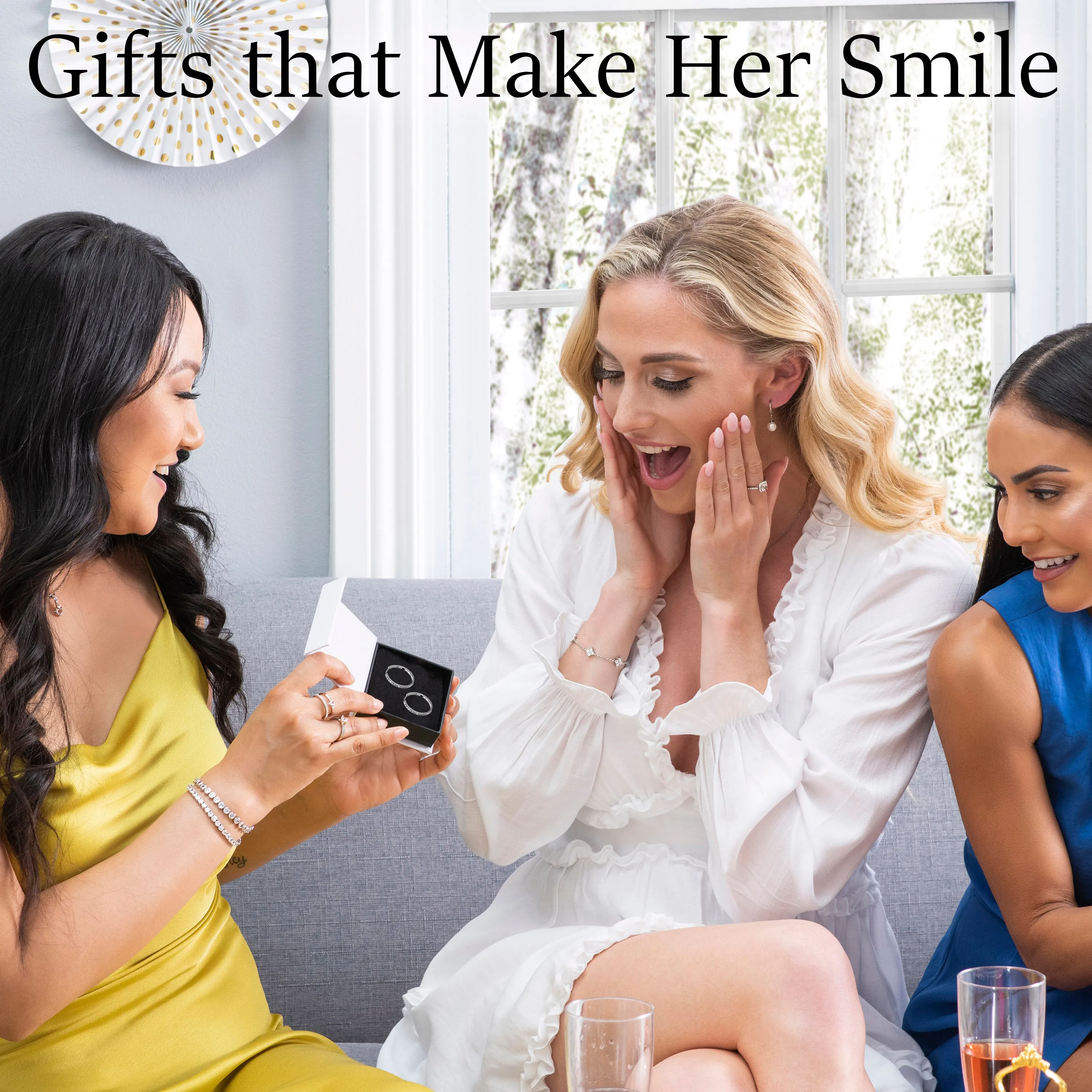 Cate & Chloe Bracelet Pack of 3 - Olivia, Joelle, Kaylee White Gold Plated Tennis Bracelet for Women