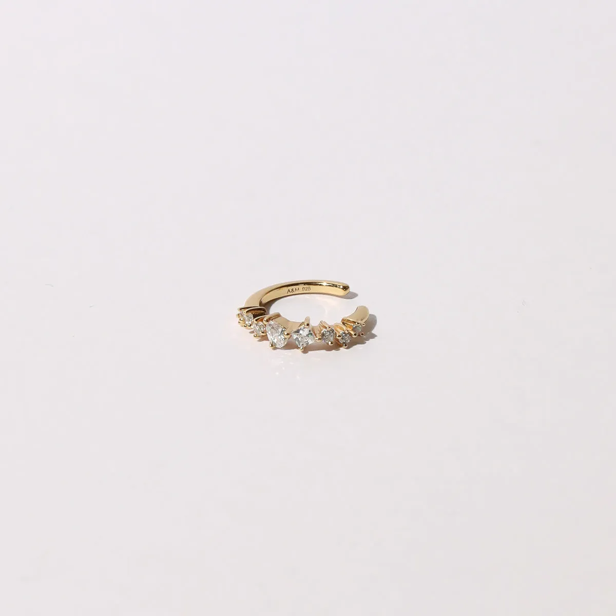 Celestial Crystal Ear Cuff in Gold