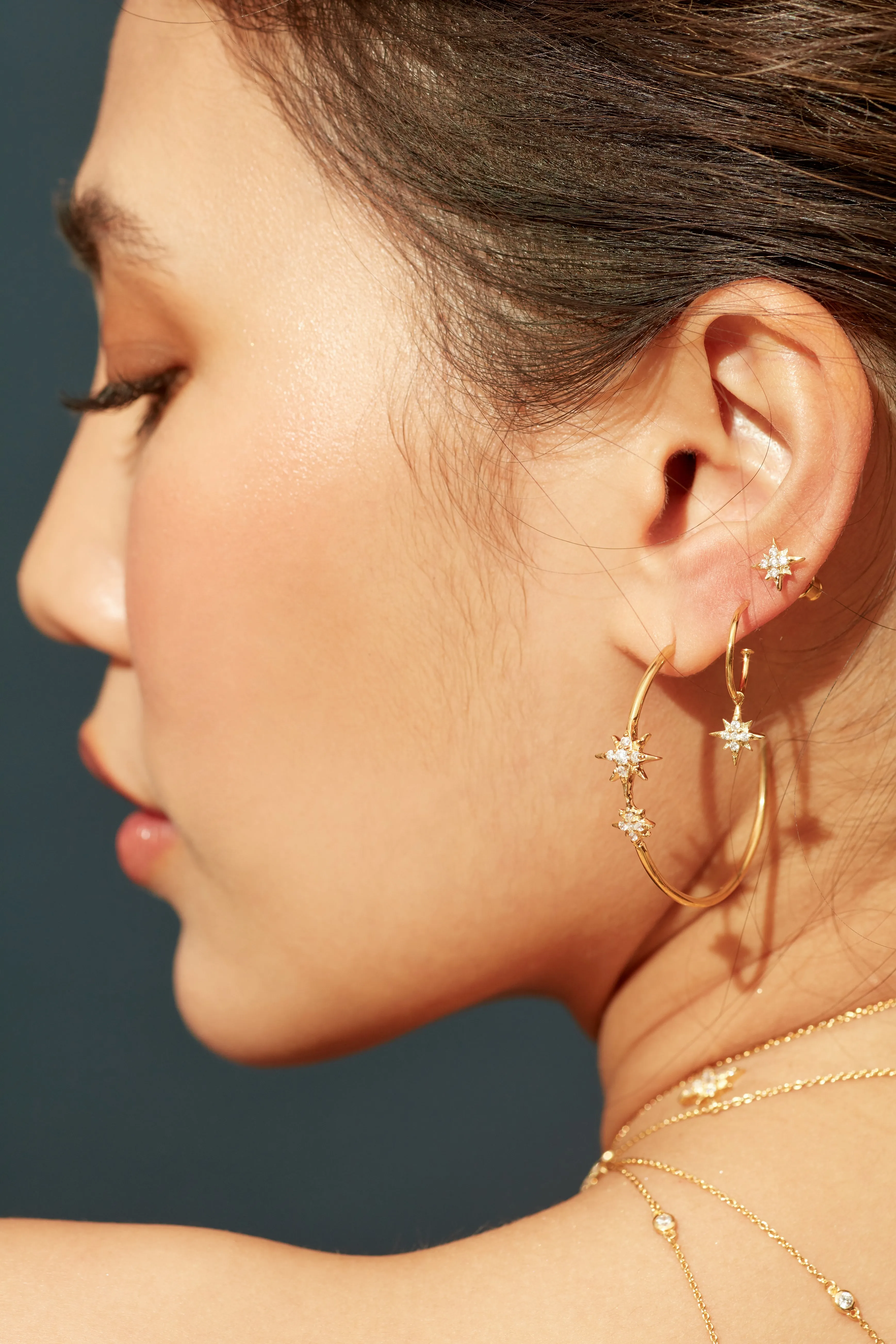 Celestial Mini Hoop Earrings - Gold