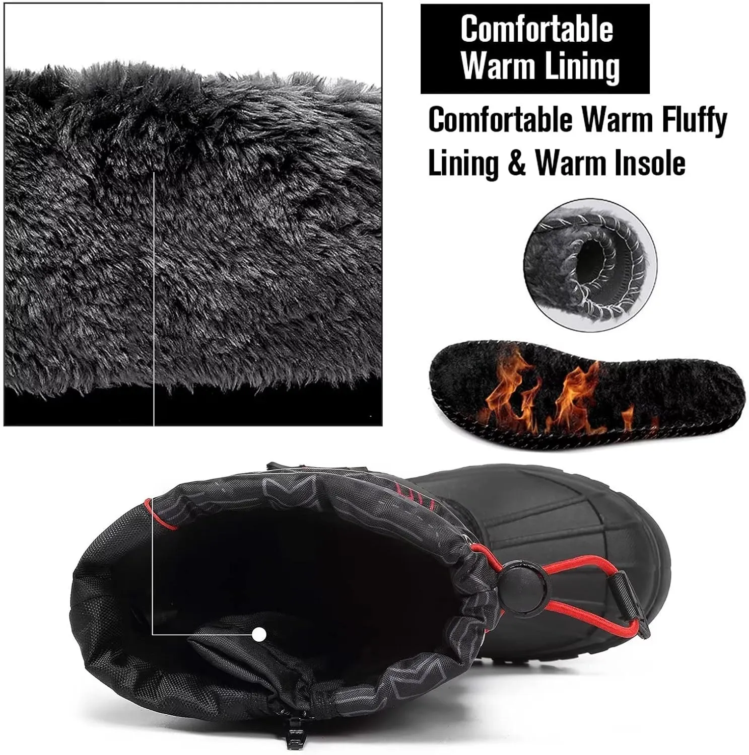 CIOR Kids Snow Boots for Boys Girls Toddler Winter Outdoor Boots Waterproof with Fur Lined(Toddler/Little Kids/Big Kid)