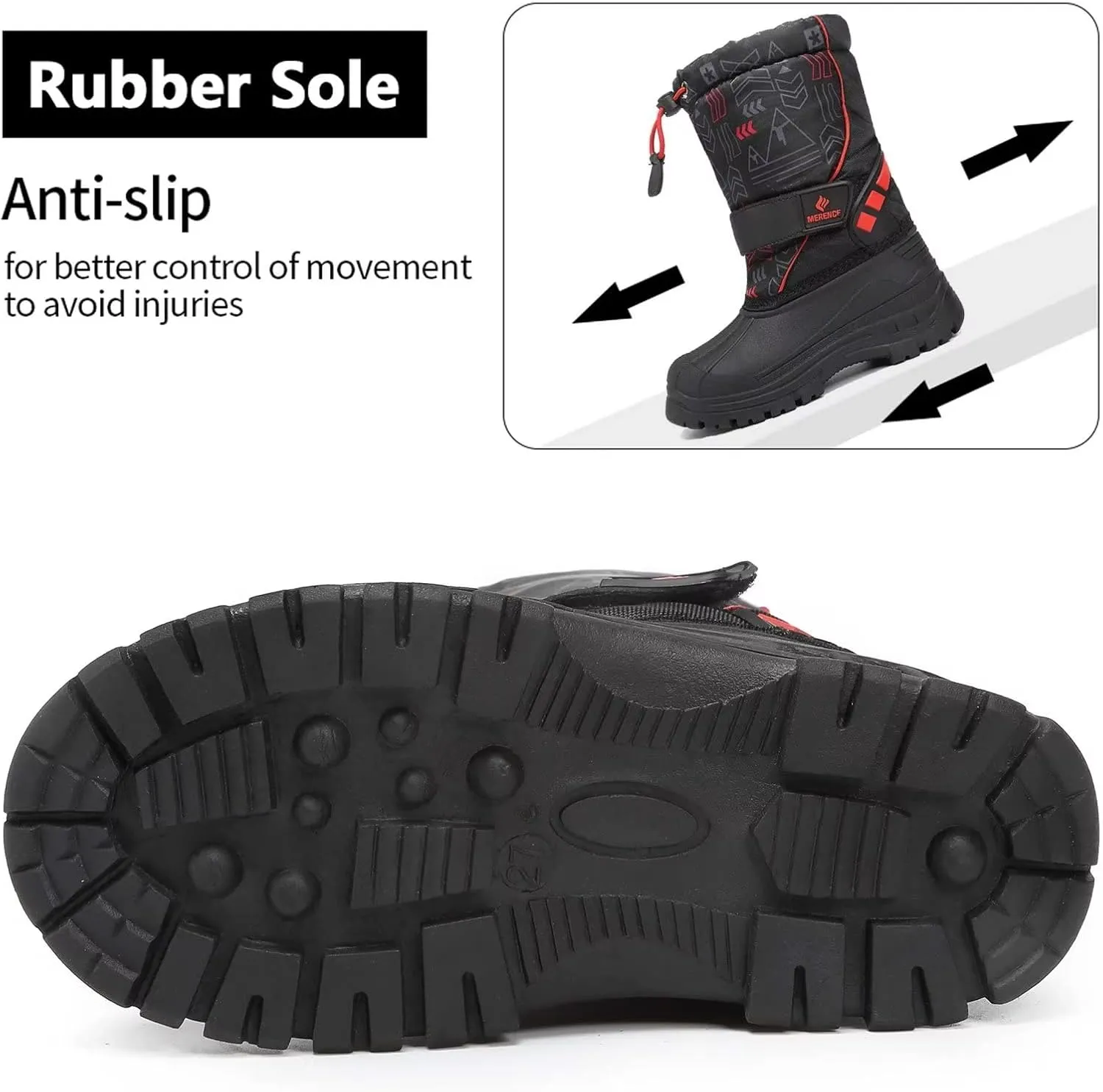 CIOR Kids Snow Boots for Boys Girls Toddler Winter Outdoor Boots Waterproof with Fur Lined(Toddler/Little Kids/Big Kid)